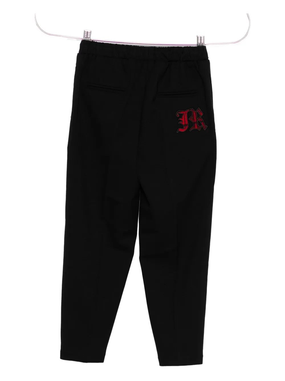 John Richmond Junior logo-embroidered drawstring trousers Zwart