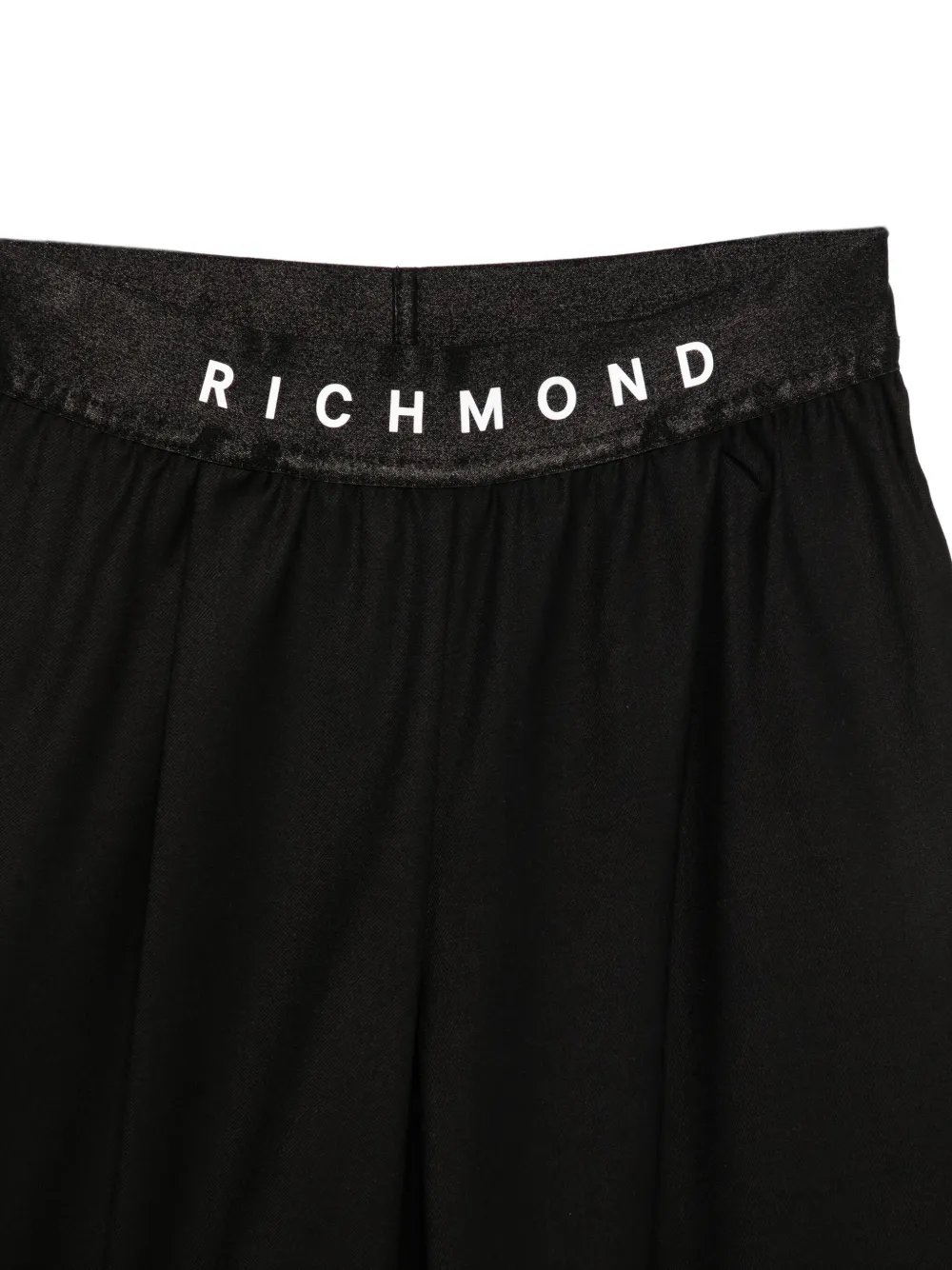 John Richmond Junior logo-waistband wide-leg trousers Zwart