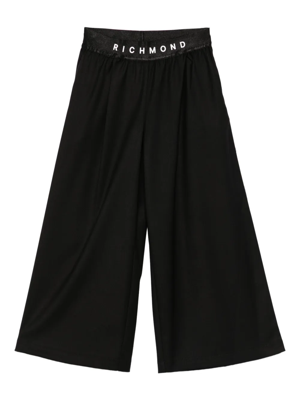 John Richmond Junior logo-waistband wide-leg trousers Zwart