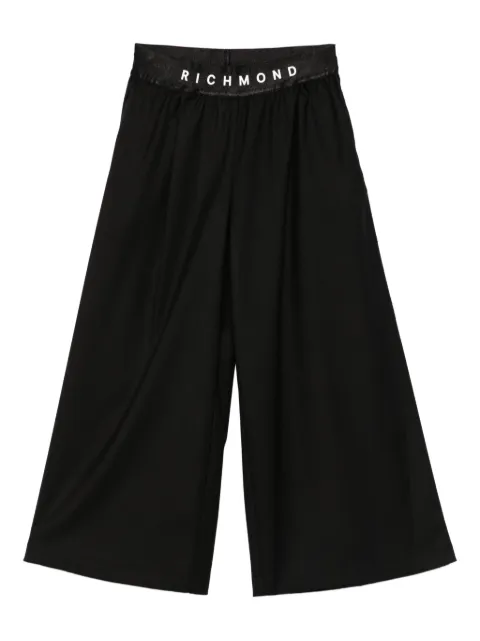 John Richmond Junior logo-waistband wide-leg trousers