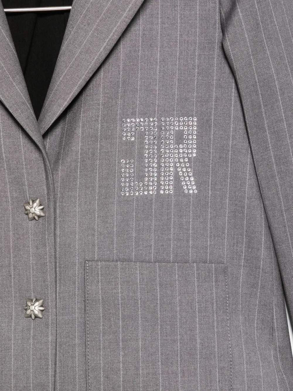 John Richmond Junior pinstripe crystal-embellished blazer Grijs