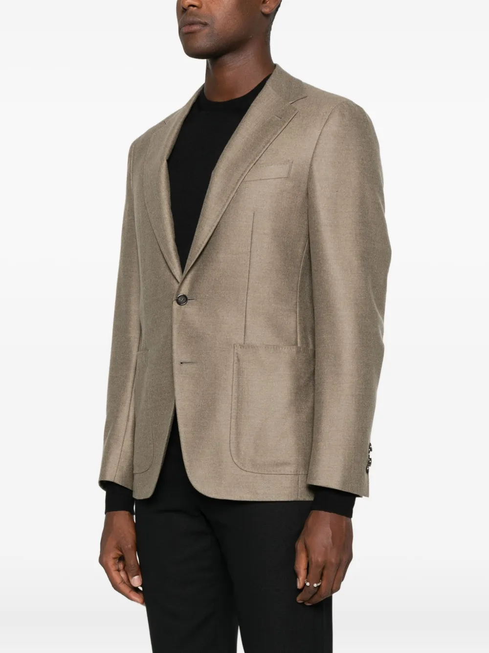 Canali Blazer met enkele rij knopen Bruin
