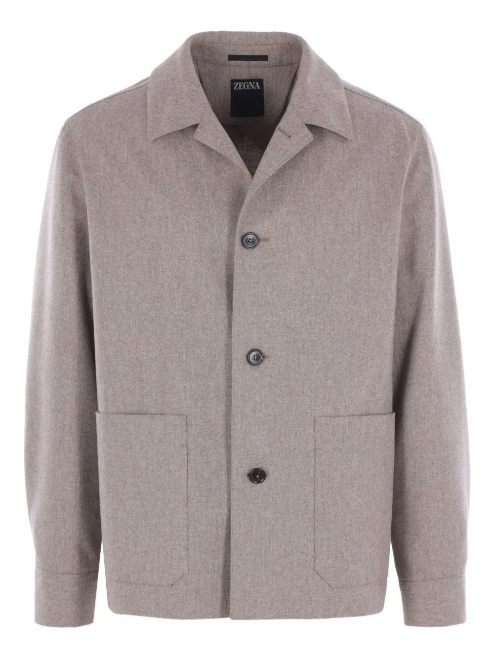 Zegna button-fastening patch-pocket jacket | Neutrals | Image 1