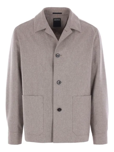 Zegna button-fastening patch-pocket jacket