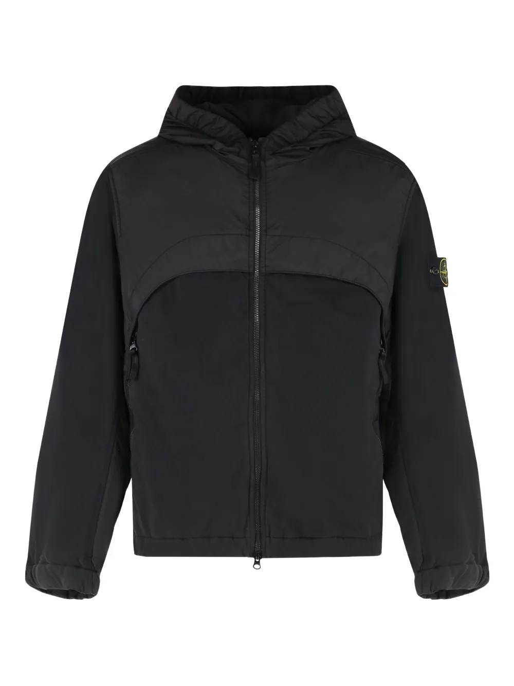 Stone Island hooded panelled windbreaker Zwart