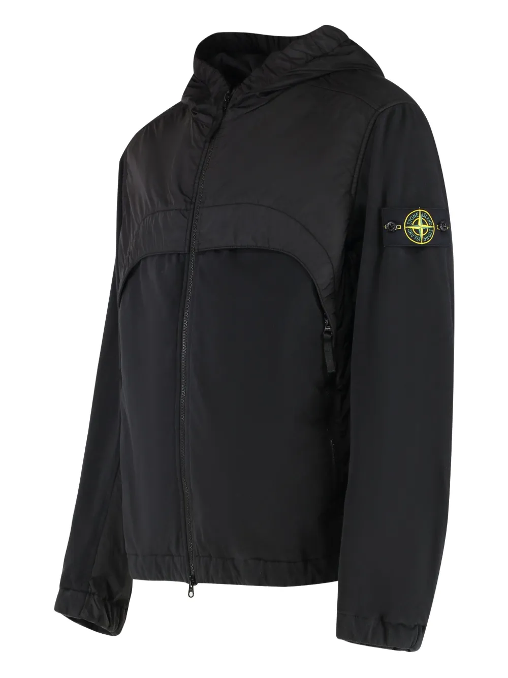 Stone Island hooded panelled windbreaker Zwart