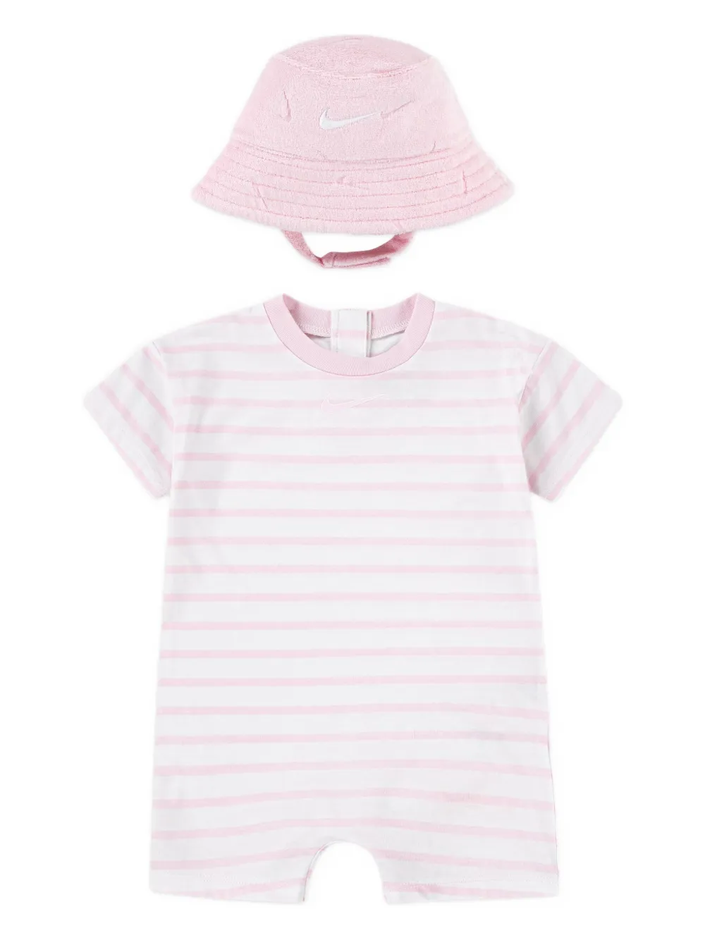 Nike Kids Gestreepte romper set met geborduurd logo Roze