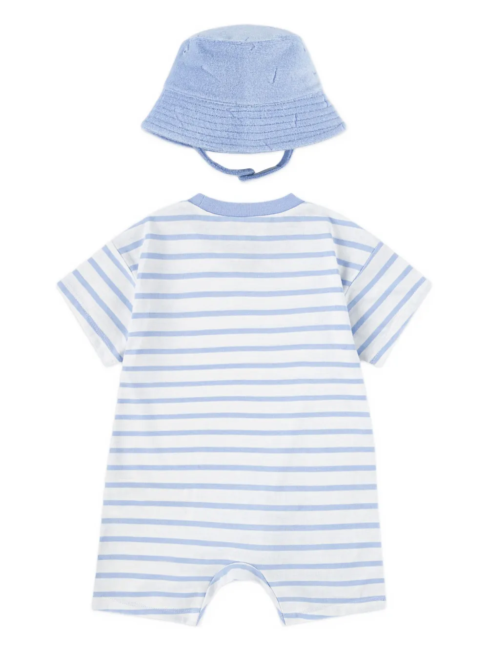 Nike Kids Gestreepte jersey romper en muts set Blauw