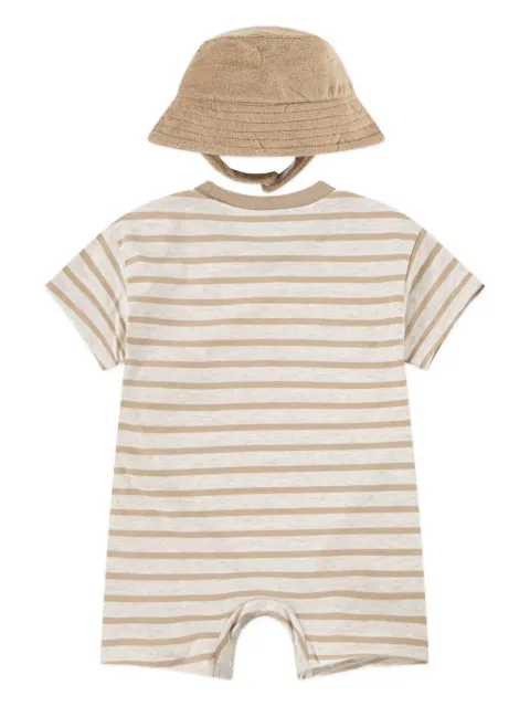 Nike Kids striped swoosh-logo romper set