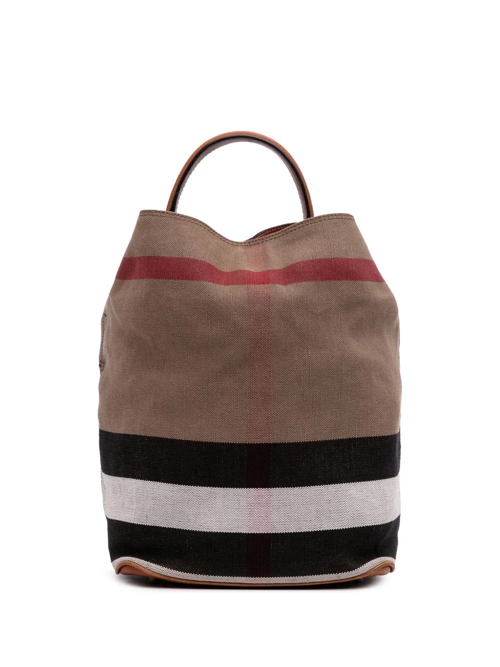 Burberry Pre-Owned 2000-2017 ミディアム メガチェック キャンバス アシュビー バケットバッグ サッチェルバッグ Burberry Pre-Owned 2000-2017 ミディアム メガチェック キャンバス アシュビー バケットバッグ サッチェルバッグ
