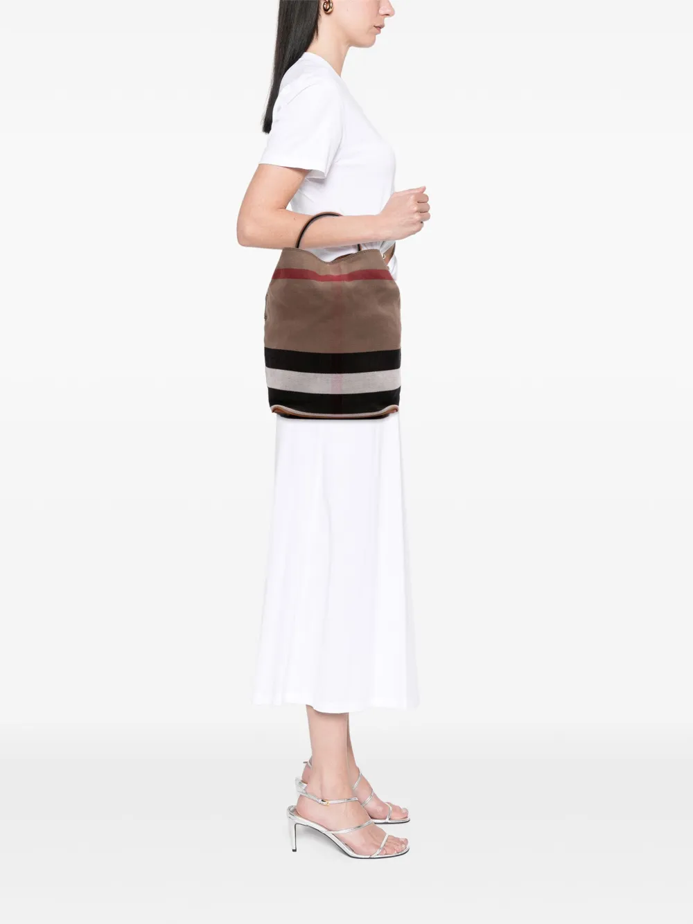 Burberry Pre-Owned 2000-2017 Medium Mega Check Canvas Ashby Bucket Bag satchel | Pre-Owned | Image 2