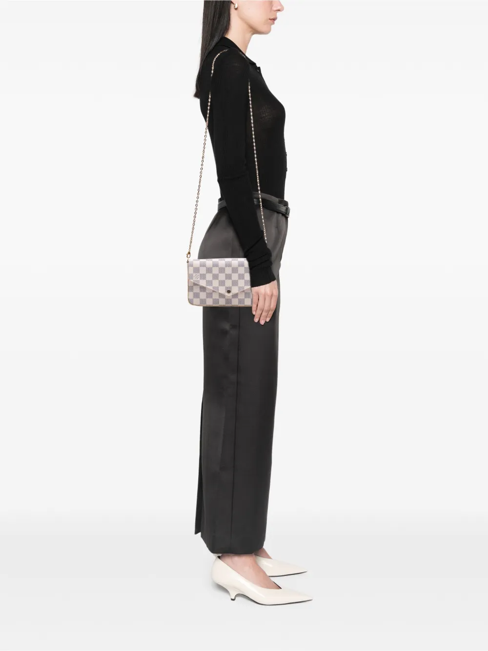 Louis Vuitton Pre-Owned 2018 Damier Azur Pochette Felicie crossbody bag | Pre-Owned | Image 2