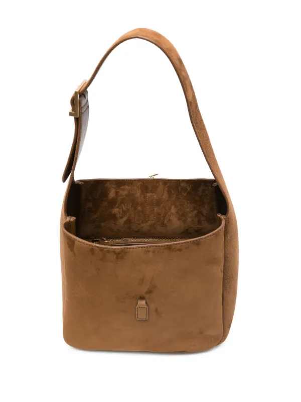 ショルダーバッグ・ポシェット Saint Laurent Brown Suede Le 5 A 7 Shoulder Bag Saint Laurent Le 5 a 7 Supple Small Shoulder Bag in Suede