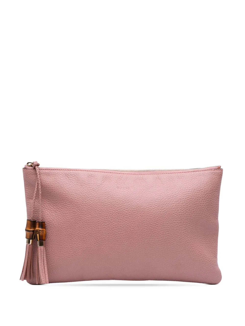 Gucci Pre-Owned 2016-2025 カーフスキン バンブー タッセル クラッチバッグ - ピンク Gucci Pre-Owned 2016-2025 カーフスキン バンブー タッセル クラッチバッグ - ピンク