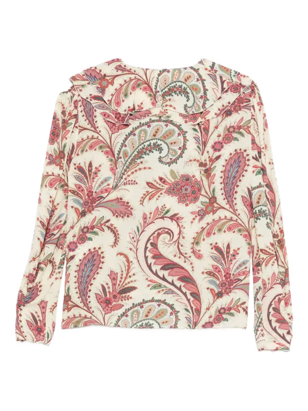 ETRO ペイズリー ラッフルブラウス | ニュートラル | FARFETCH JP