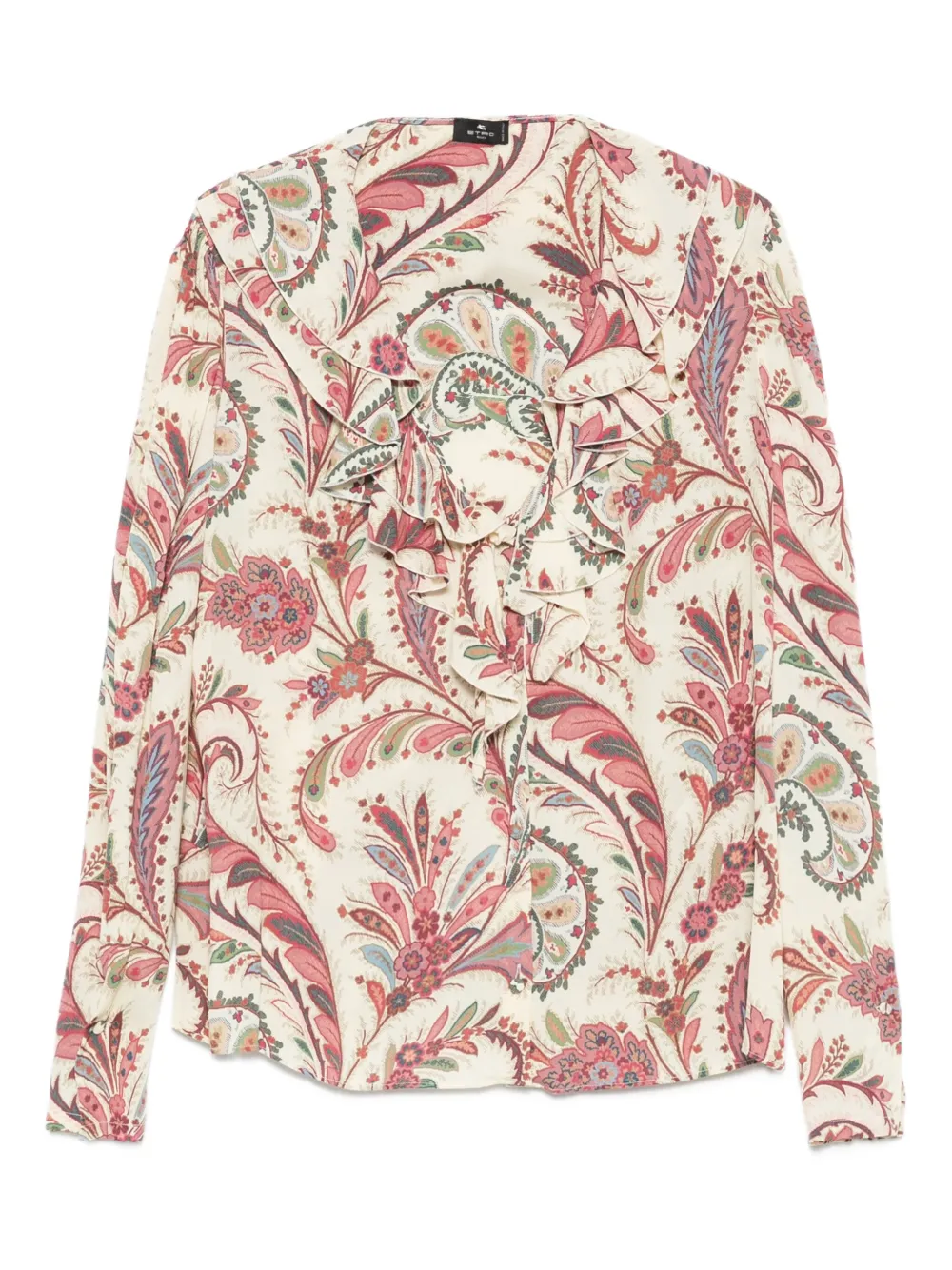ETRO paisley-print ruffled blouse Beige