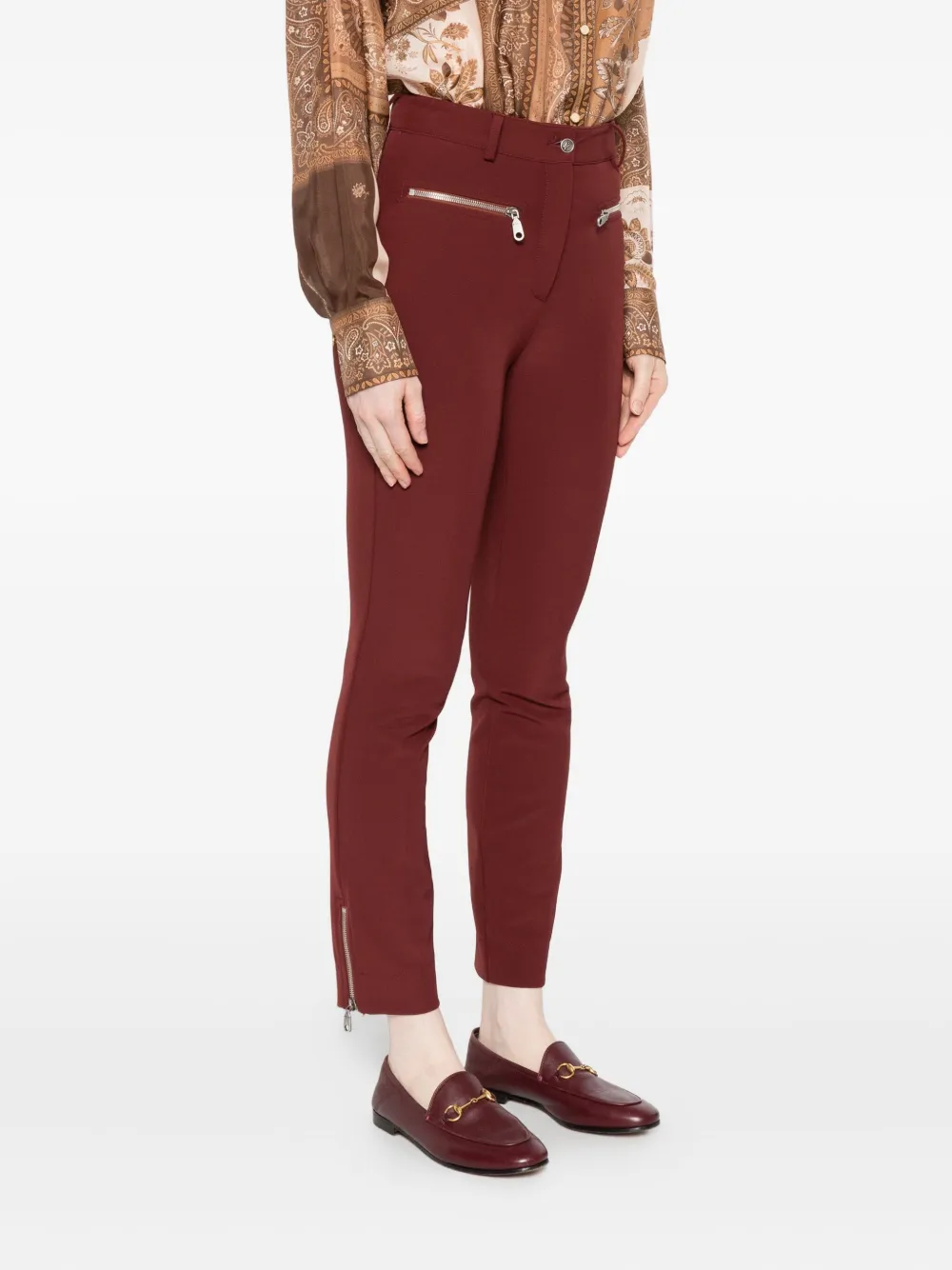 ETRO zip-detail trousers Rood