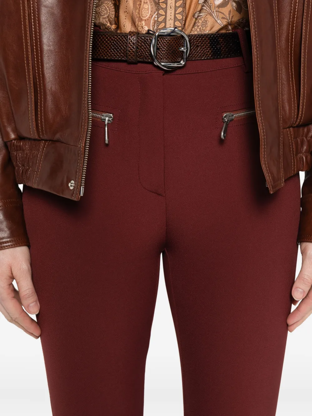 ETRO zip-detail trousers Rood