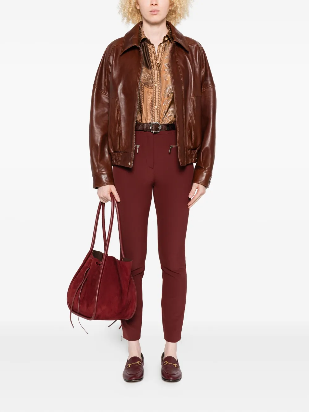 ETRO zip-detail trousers - Rood