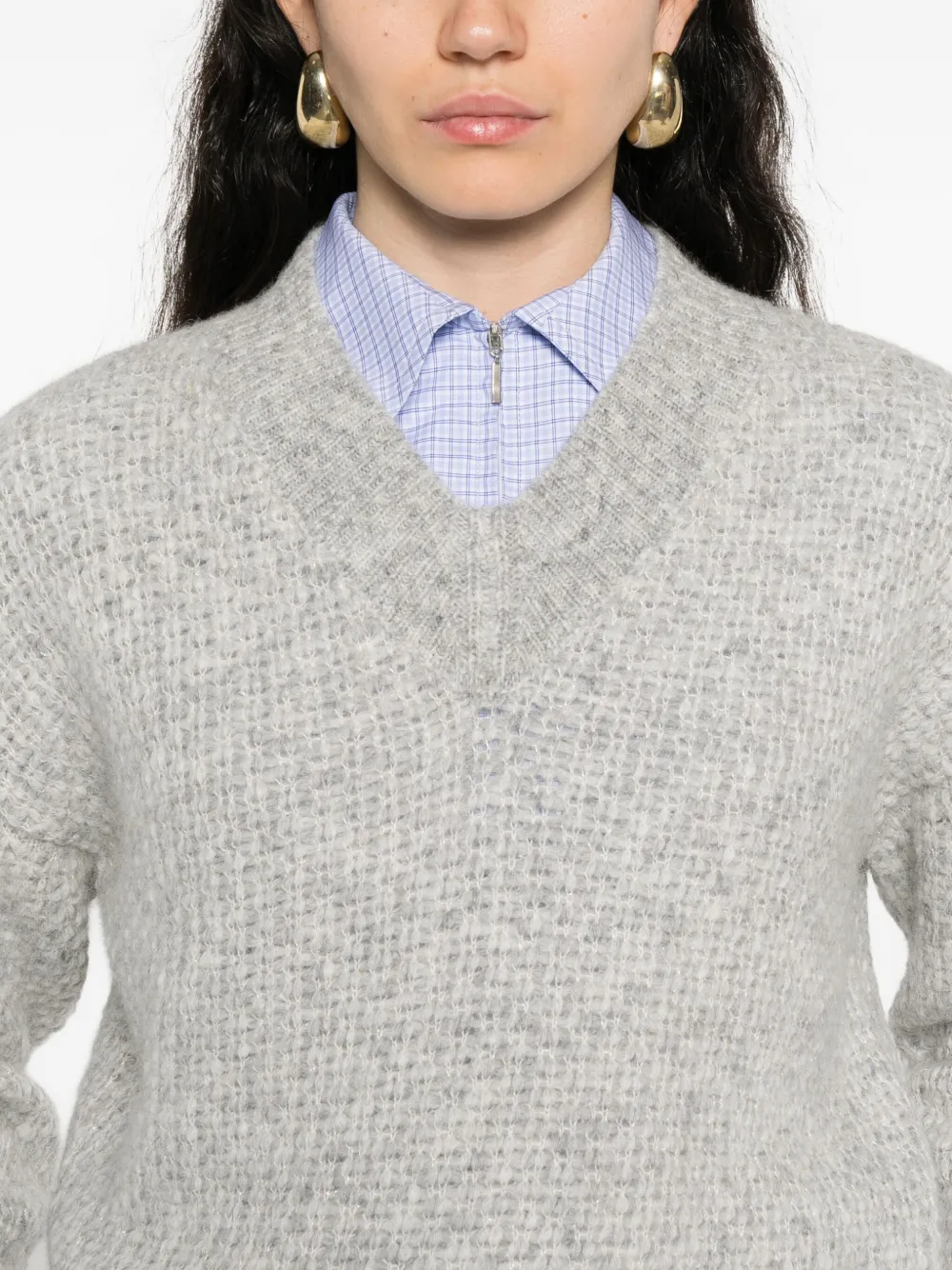 Peserico V-neck sweater Grijs