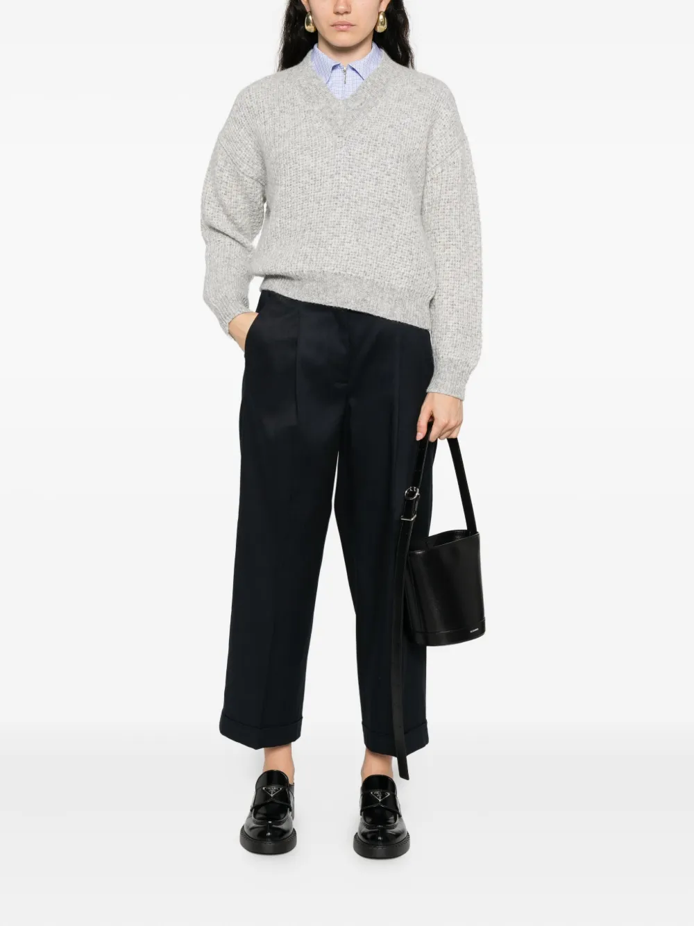 Peserico V-neck sweater Grijs