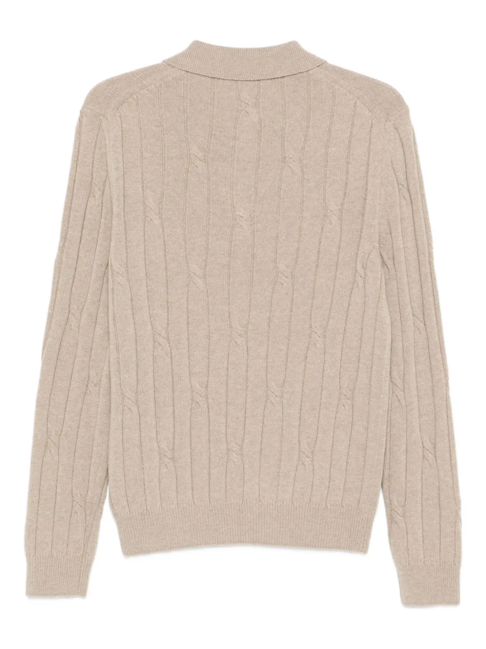Zanone Kabelgebreid poloshirt Beige