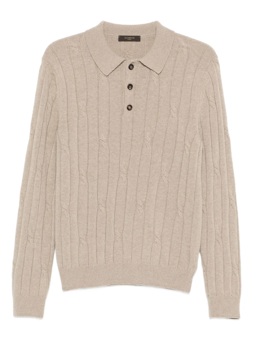 Zanone cable-knit polo shirt - ニュートラル Zanone cable-knit polo shirt - ニュートラル