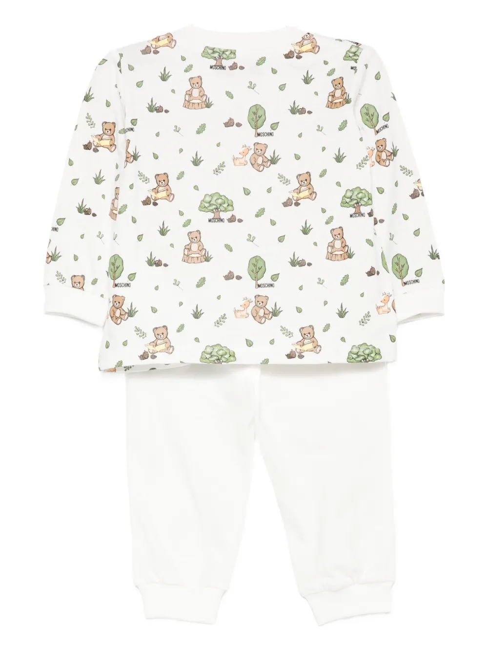 Moschino Kids bear-print trousers set Wit