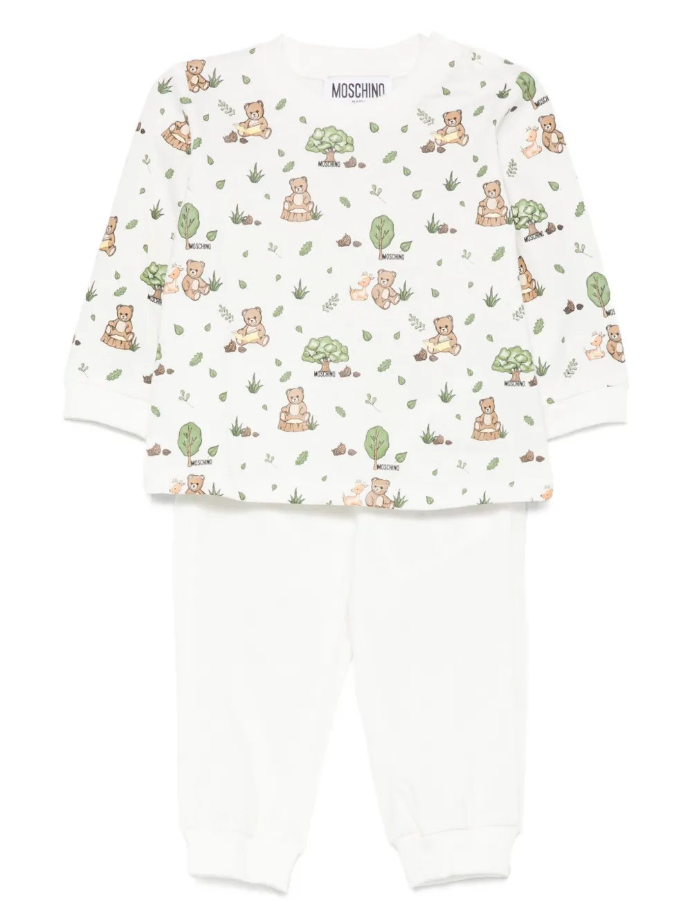 Moschino Kids bear-print trousers set Wit