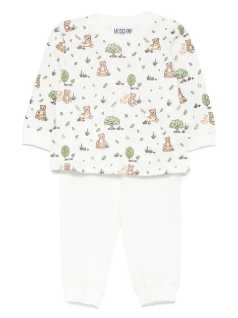 Moschino Kids set de pantalones con estampado de oso