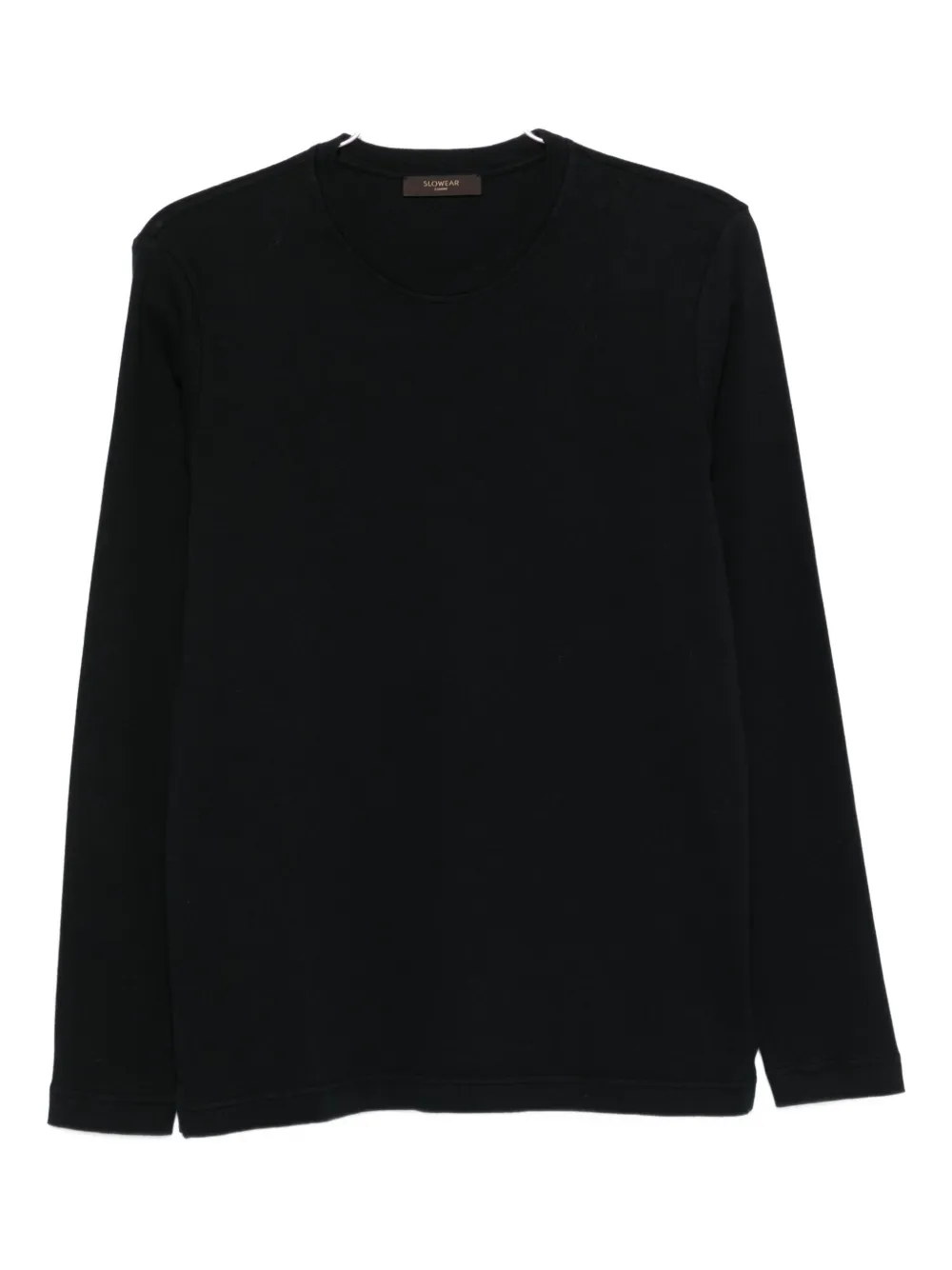 Zanone Long-sleeved Cotton T-shirt In Black