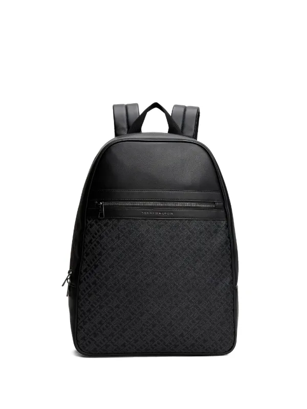 Tommy Hilfiger Black Monogram Drawstring Backpack Amazon.com | Tommy Hilfiger Joy II Flap Backpack Square  main image 4
