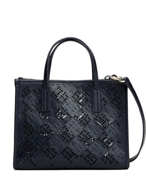 Tommy Hilfiger City TH monogram cut-out tote bag