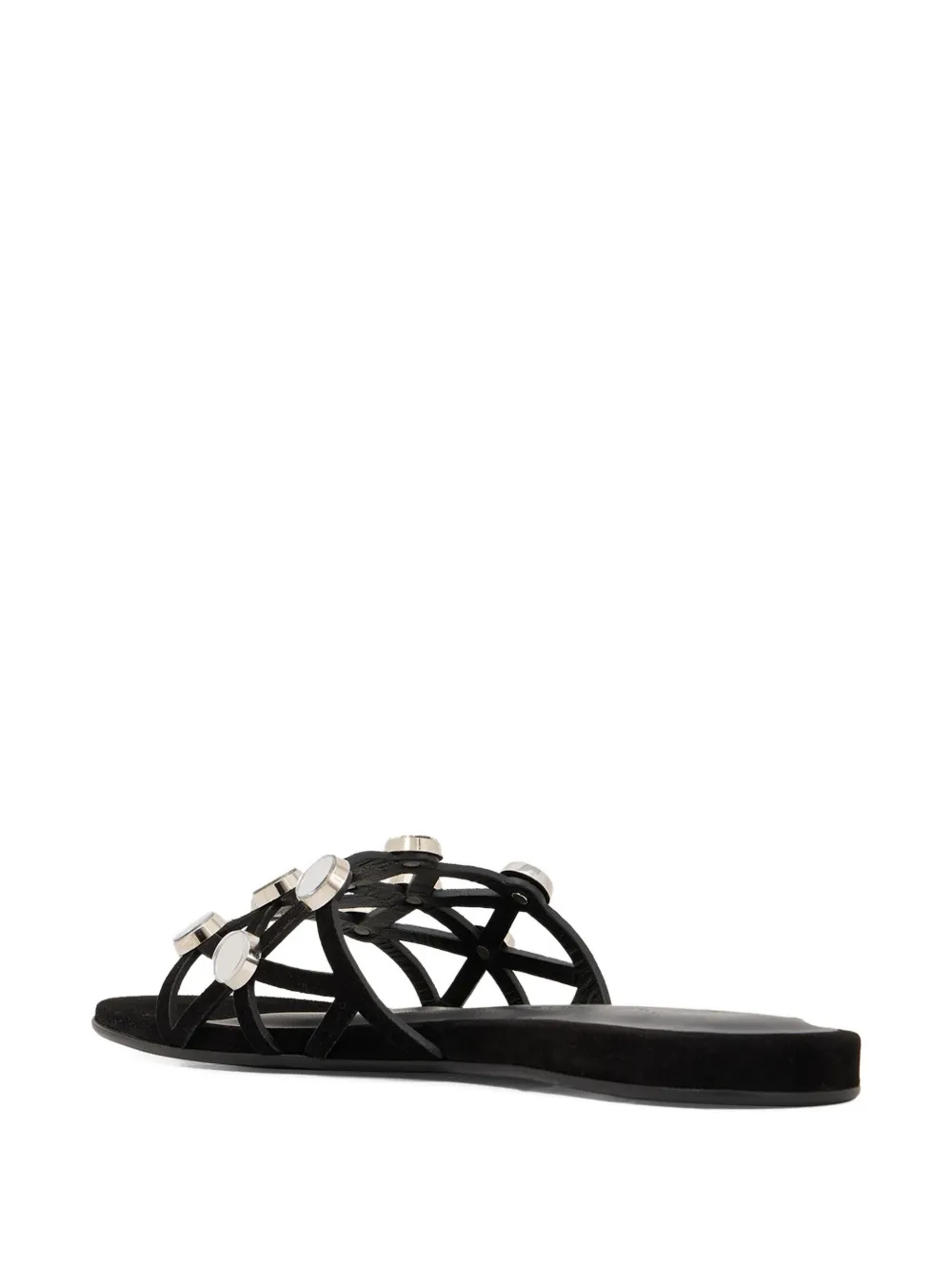 The Attico grid studded flats Black