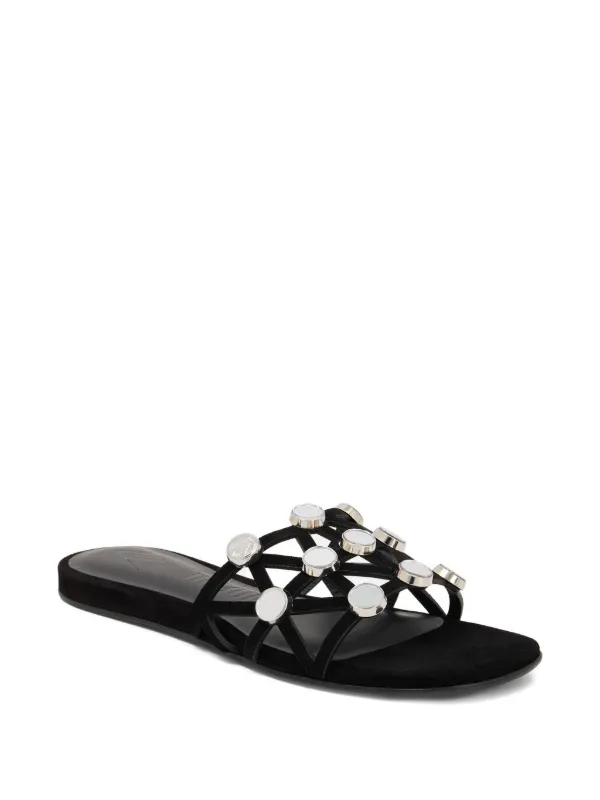 フラットシューズ THE ATTICO The Attico スタッズ フラットシューズ | ブラック | FARFETCH JP
