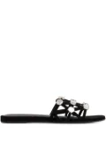 The Attico grid studded flats - Black