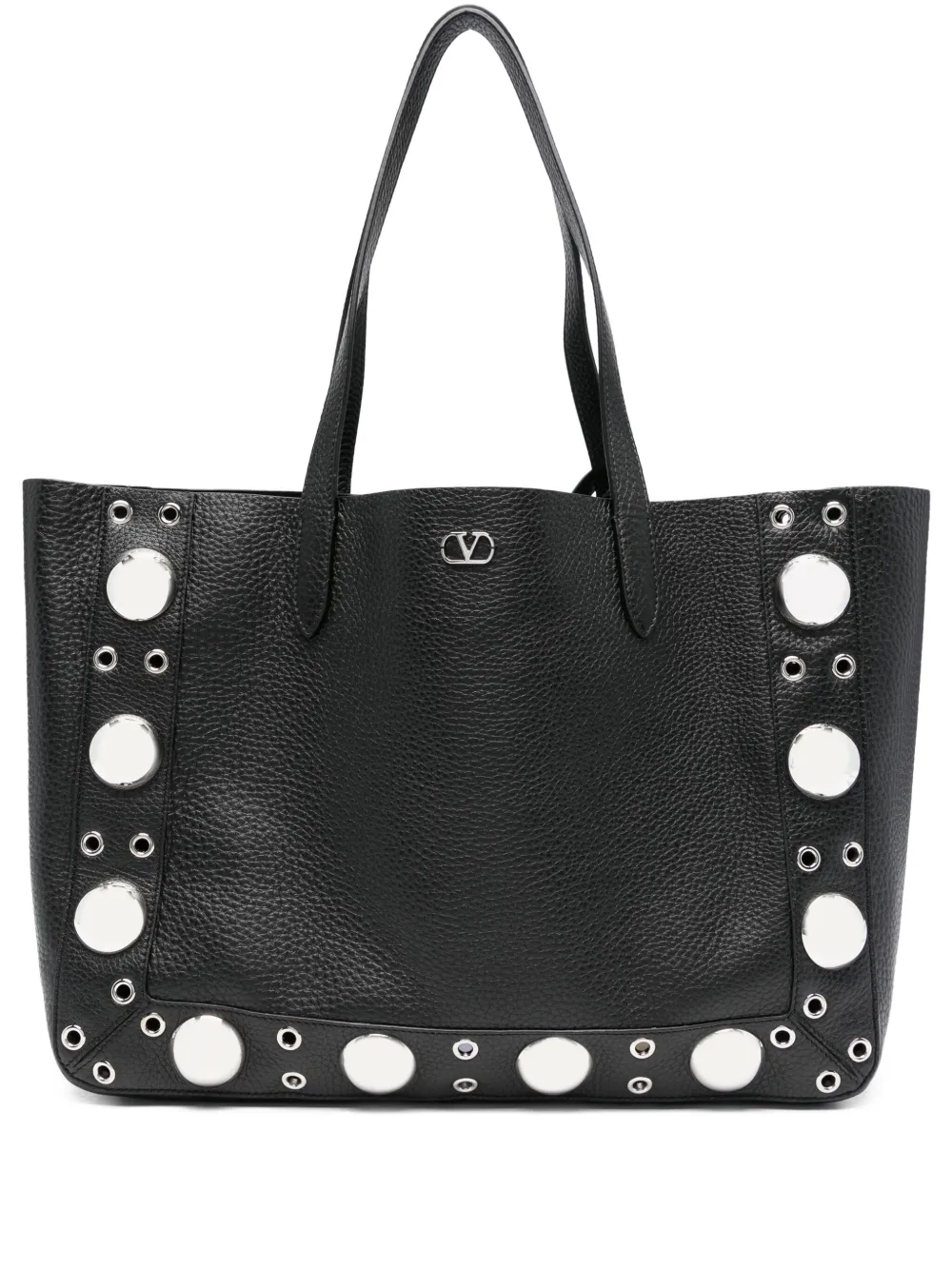 Valentino Garavani studded leather tote bag Zwart