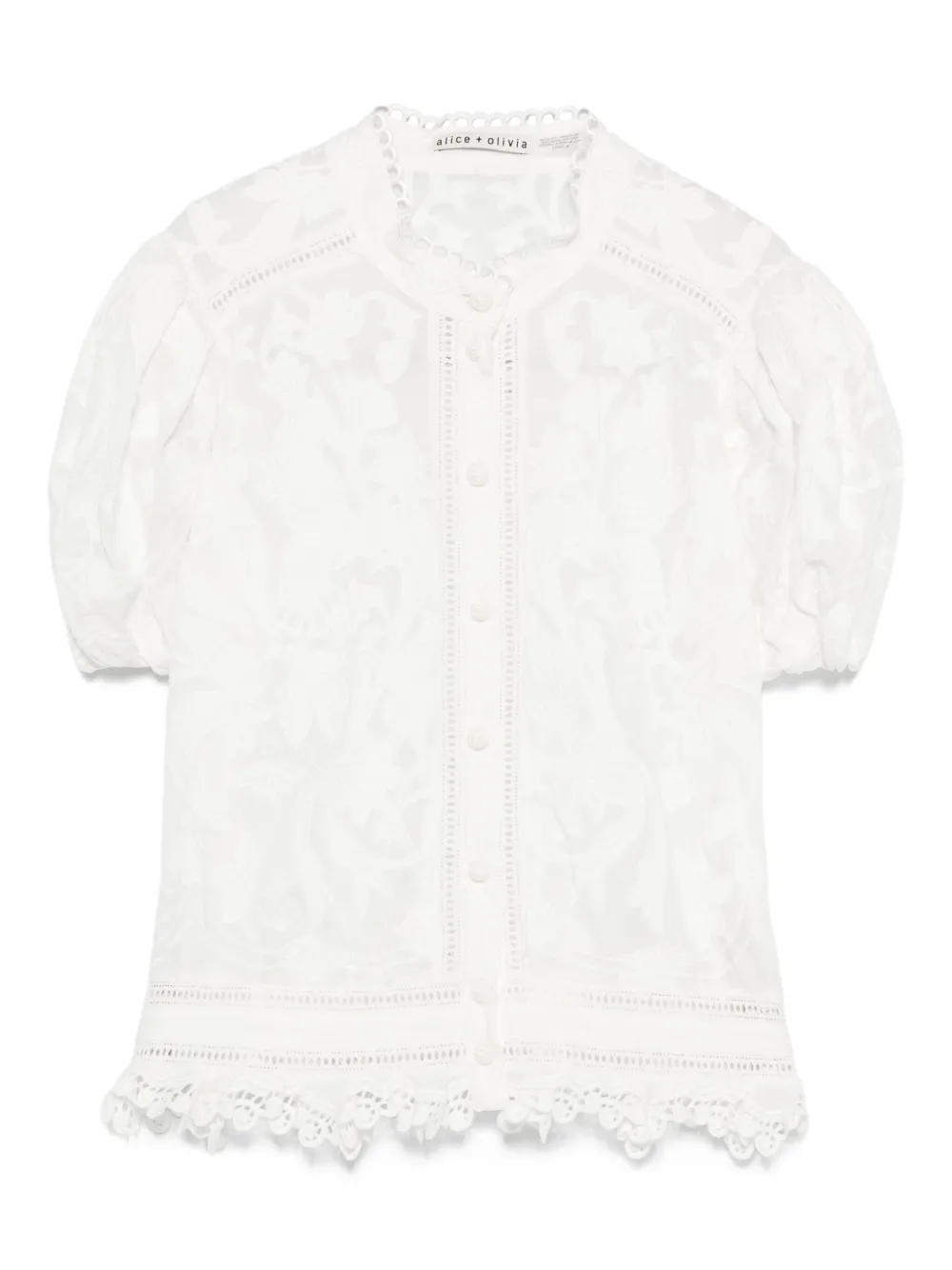 Loryn lace-trimmed blouse