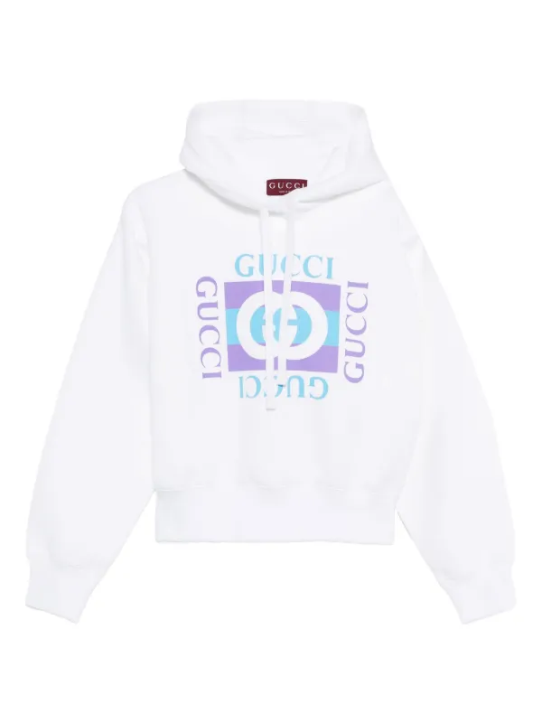 Gucci logo-print Hoodie | White | FARFETCH CA