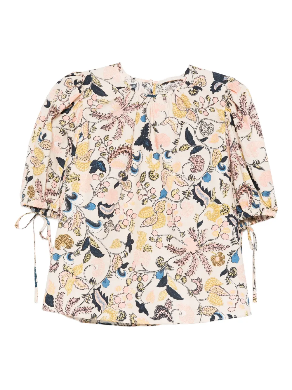 Ulla Johnson Floral-print T-shirt In Neutral