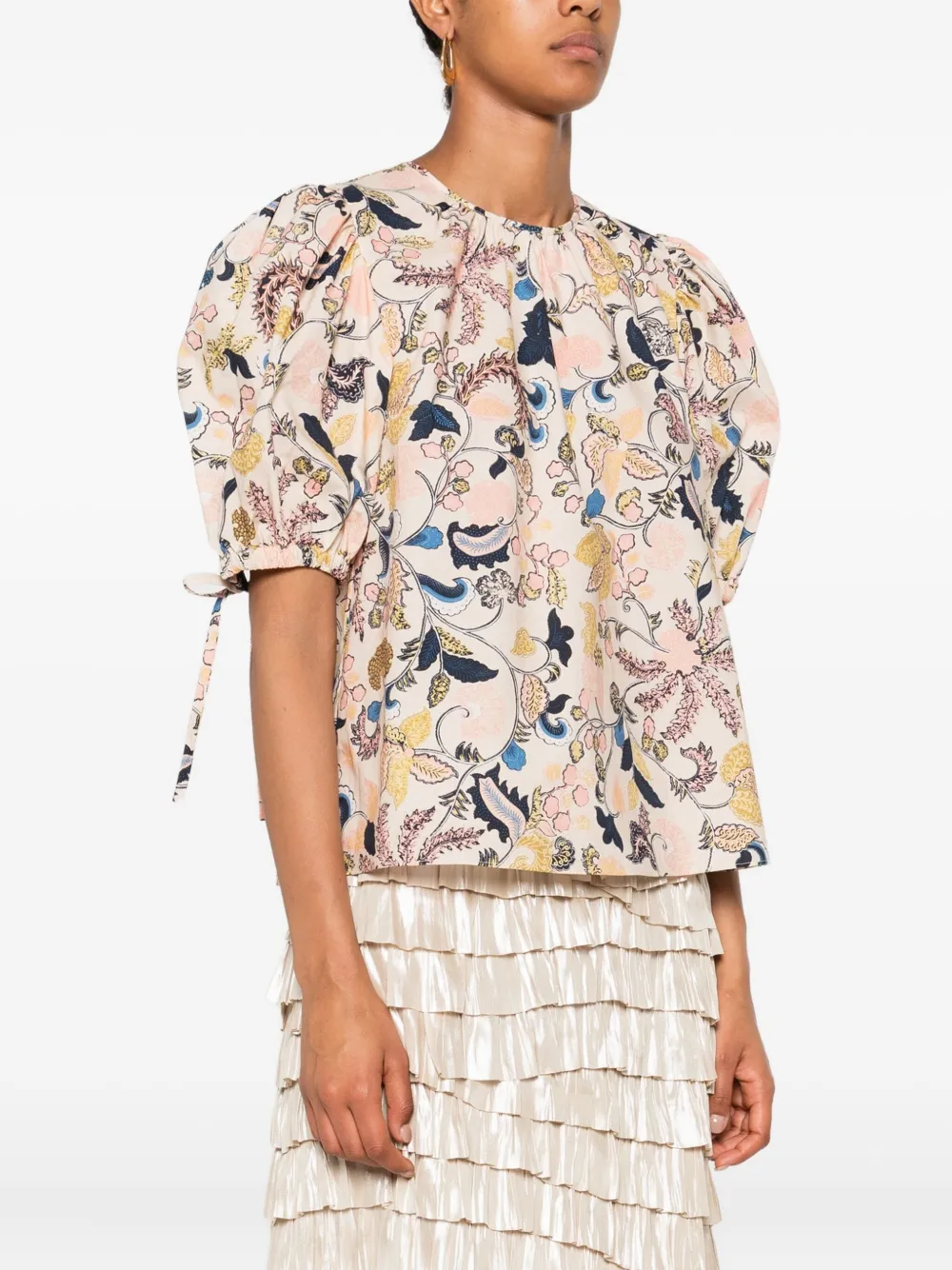 Ulla Johnson floral-print T-shirt Beige