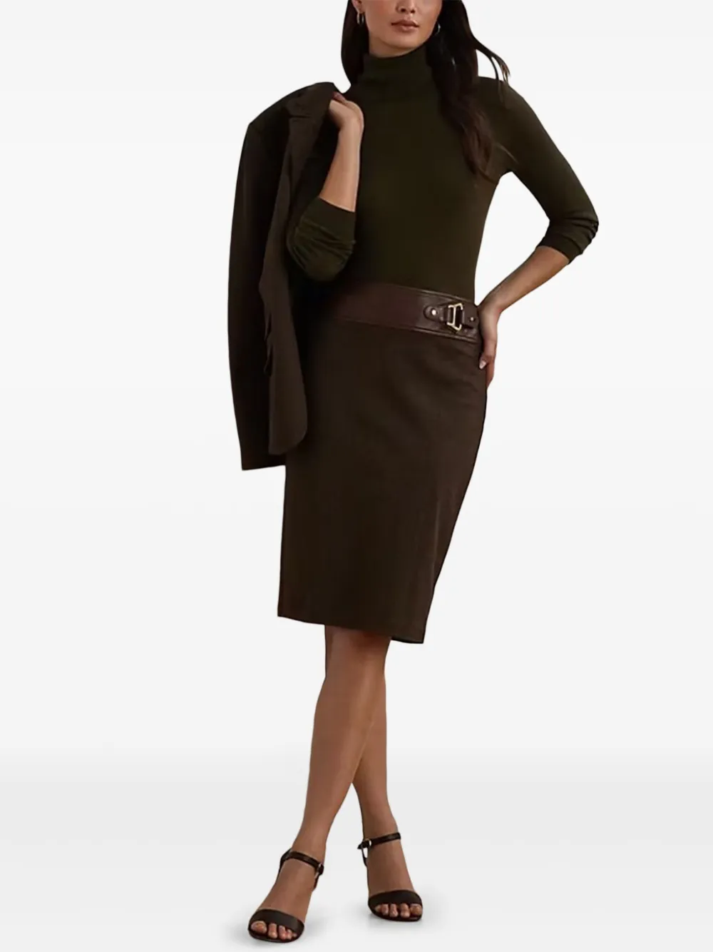 Lauren Ralph Lauren Kokerrok met gesp Bruin