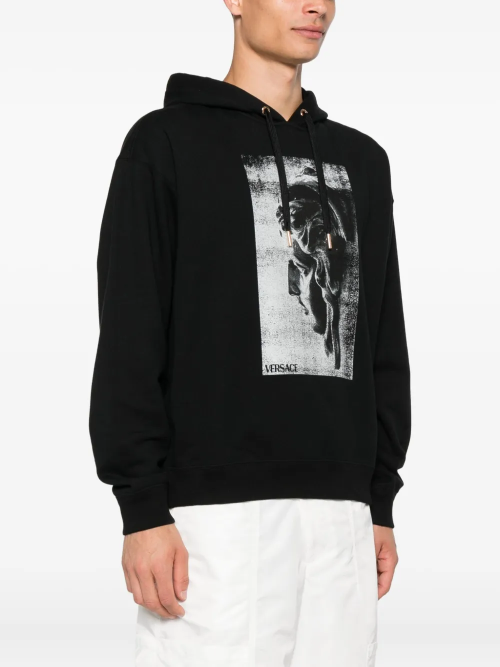 Versace Hoodie met print Zwart