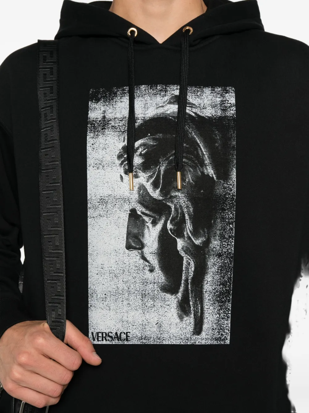 Versace Hoodie met print Zwart