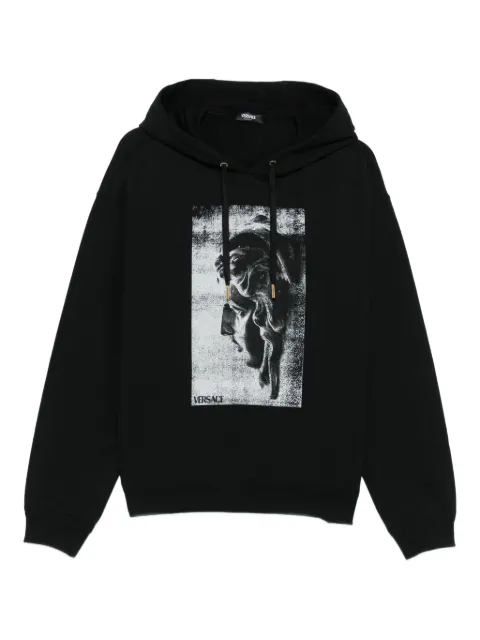 Versace statue-print cotton hoodie