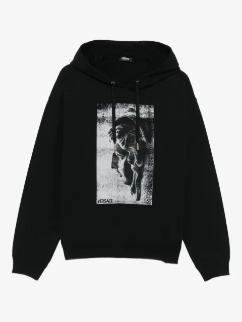 Versace hoodie de algodón con estrellas estampadas