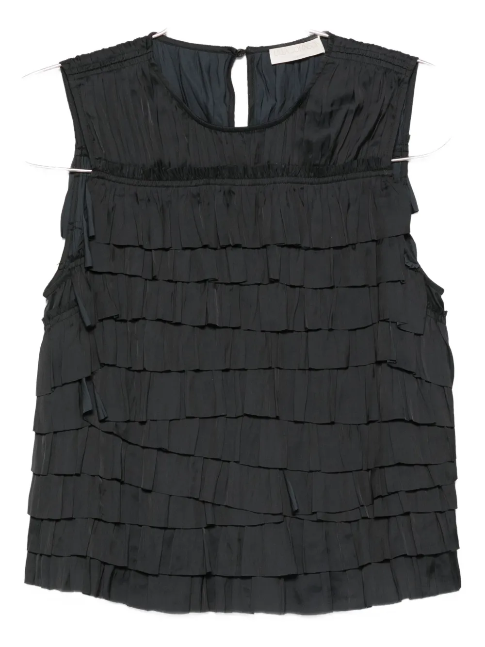 Ulla Johnson Quinn Tiered Ruffle Top In Black