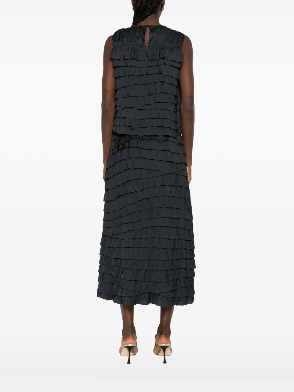 Ulla Johnson Quinn Tiered Ruffle Top In Black