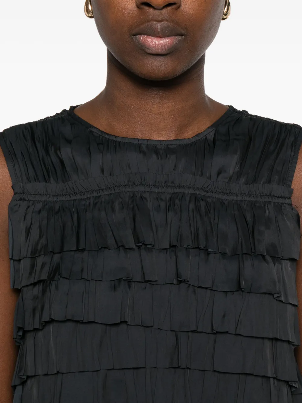 Ulla Johnson Quinn Tiered Ruffle Top In Black