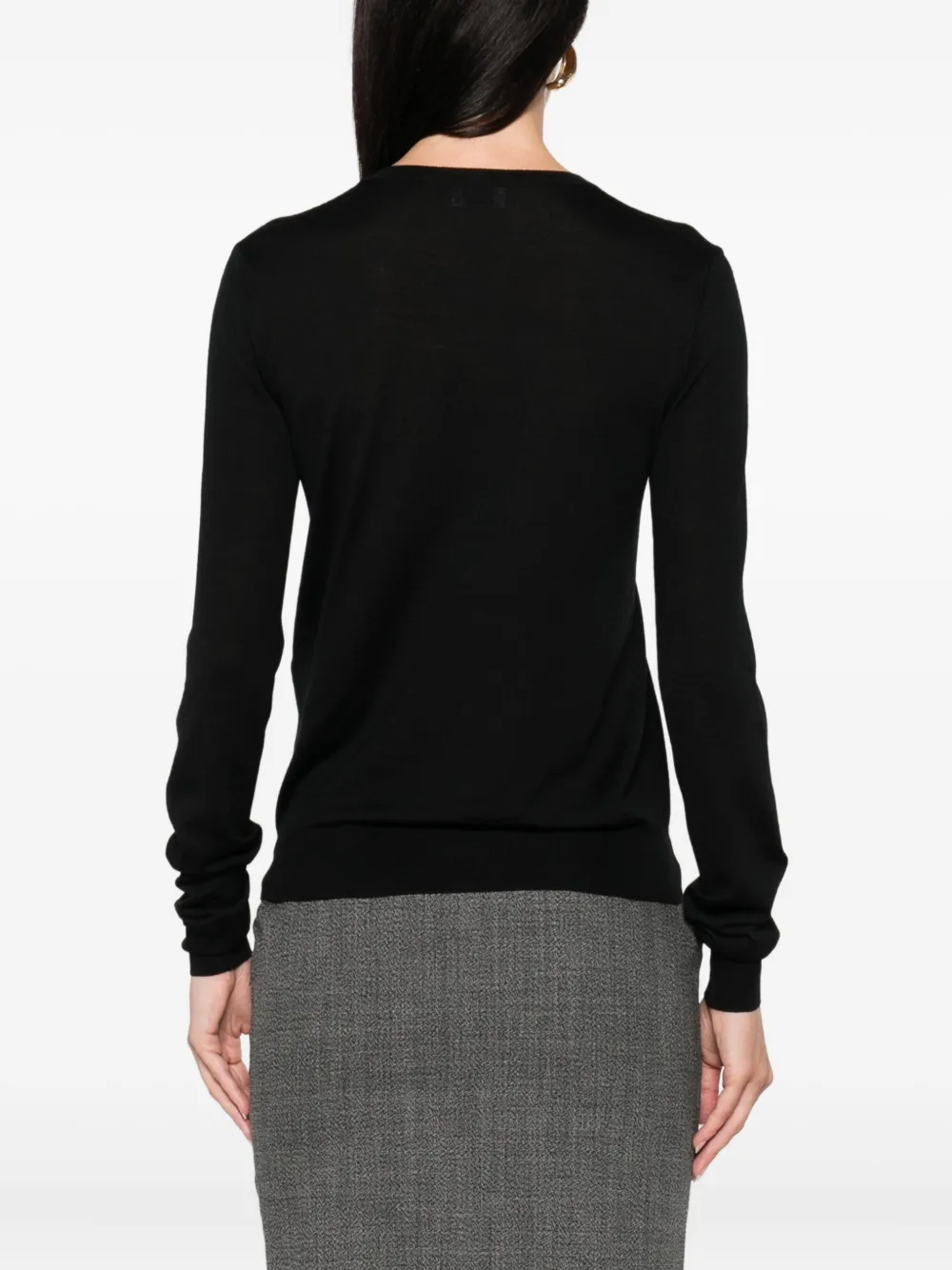 Saint Laurent Top met ronde hals Zwart